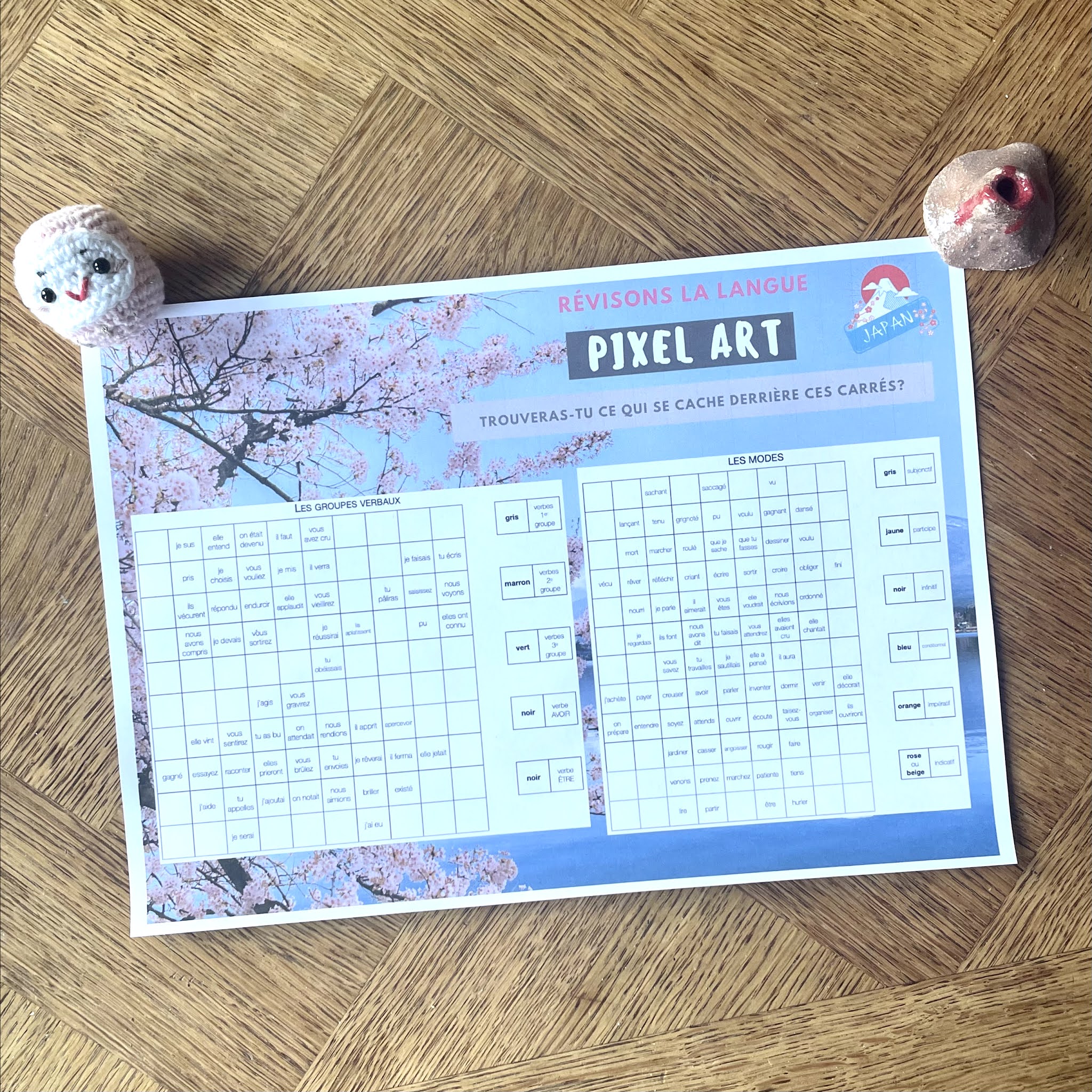 PIXEL ART Japon Révisons les verbes
