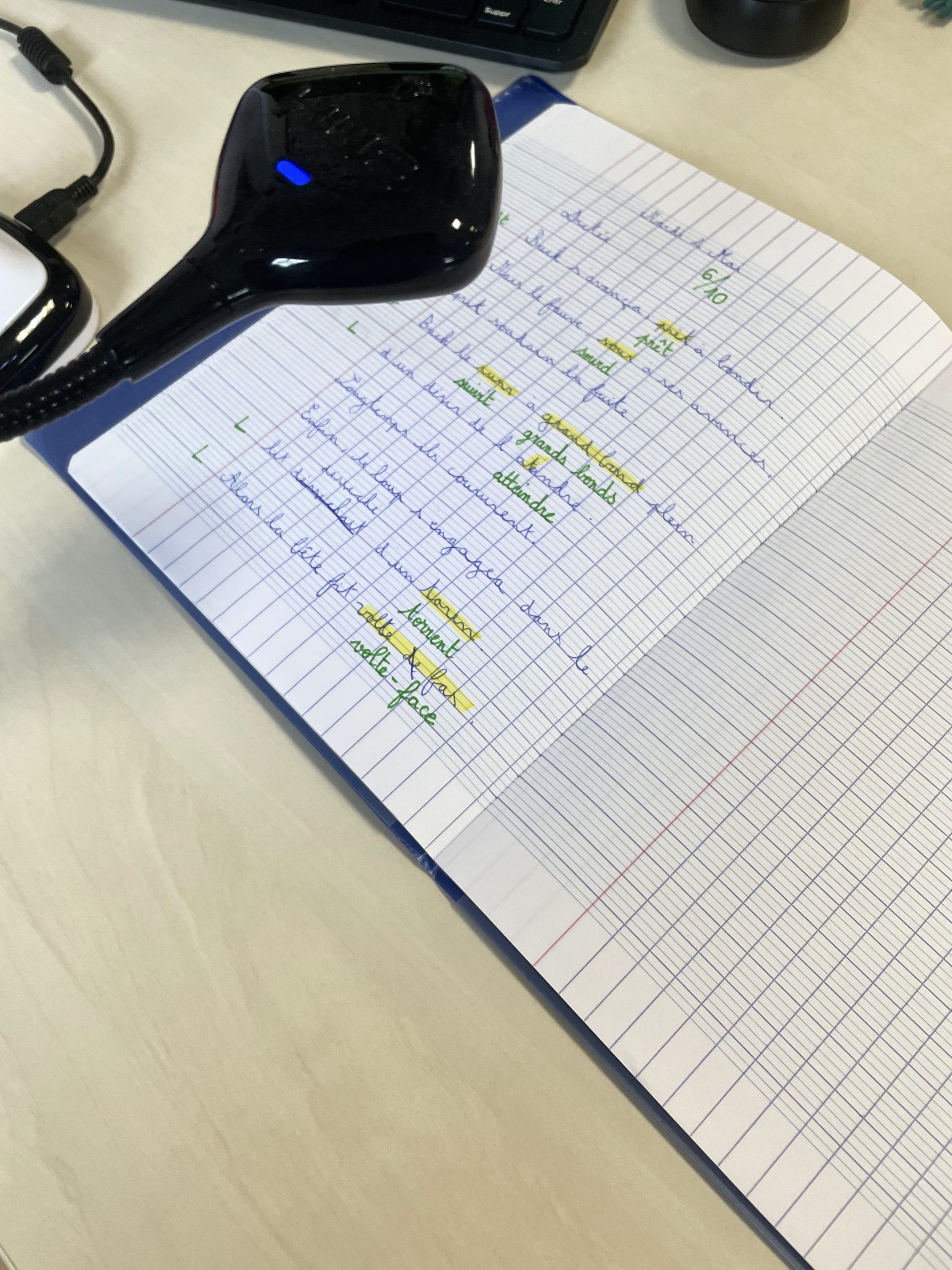 caméra hue correction dictée