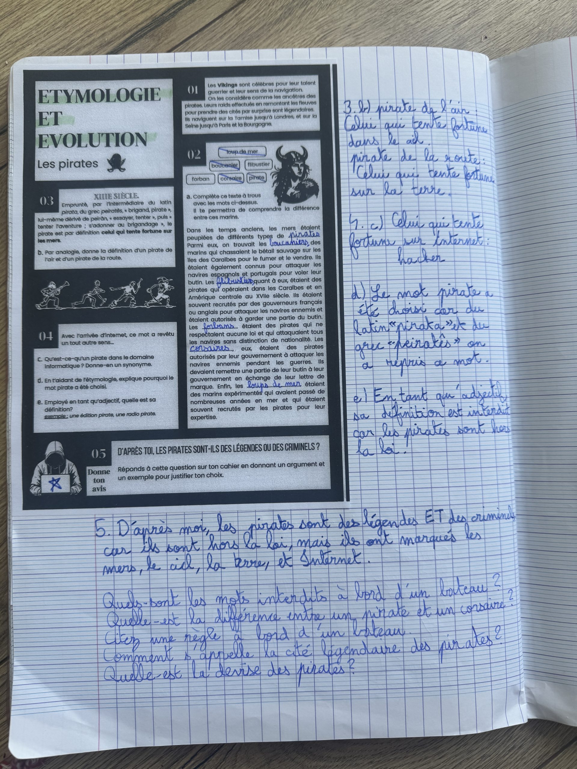 Entrer en piraterie - séance d'introduction 6e