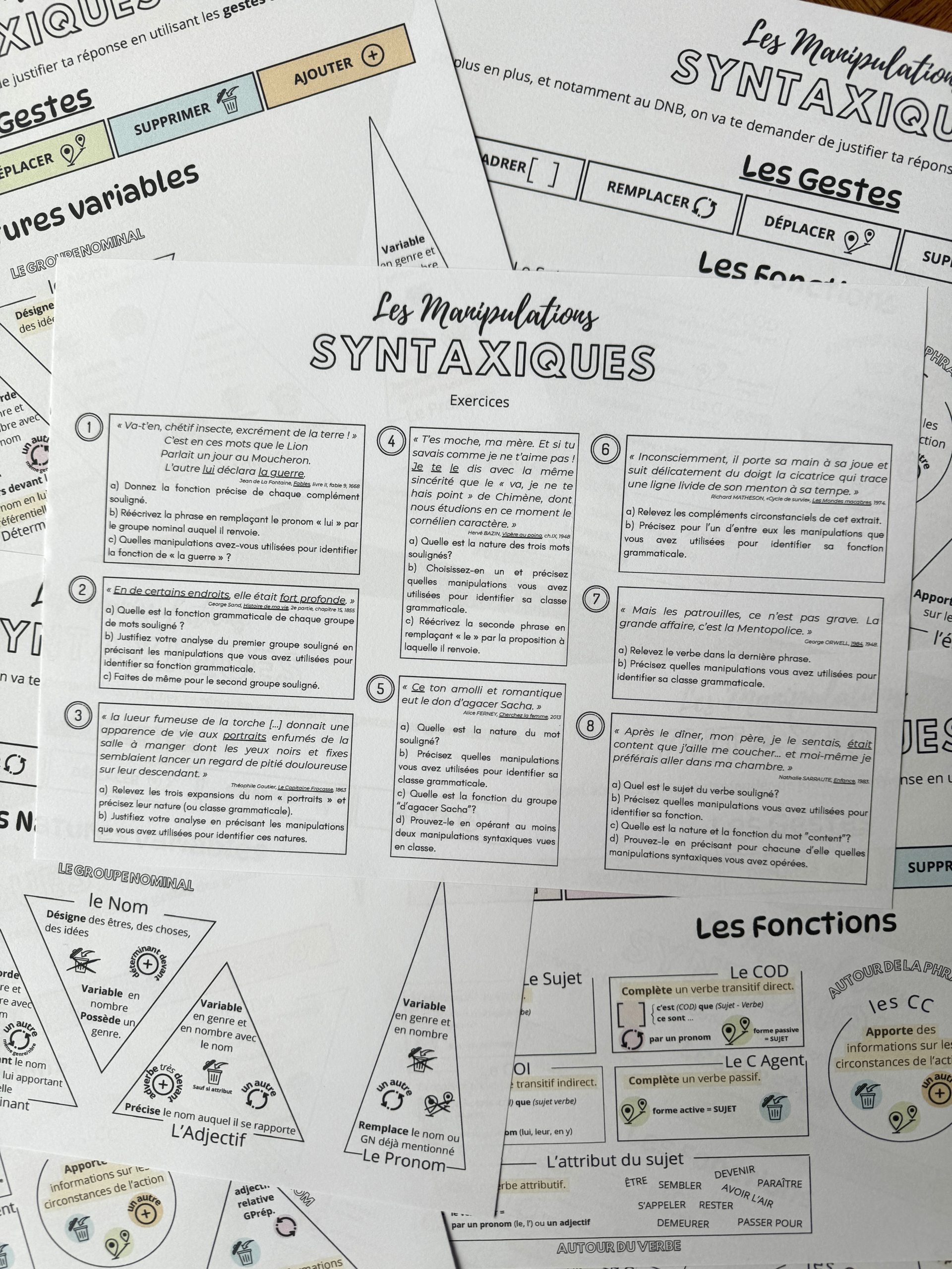 exercices manipulations syntaxiques