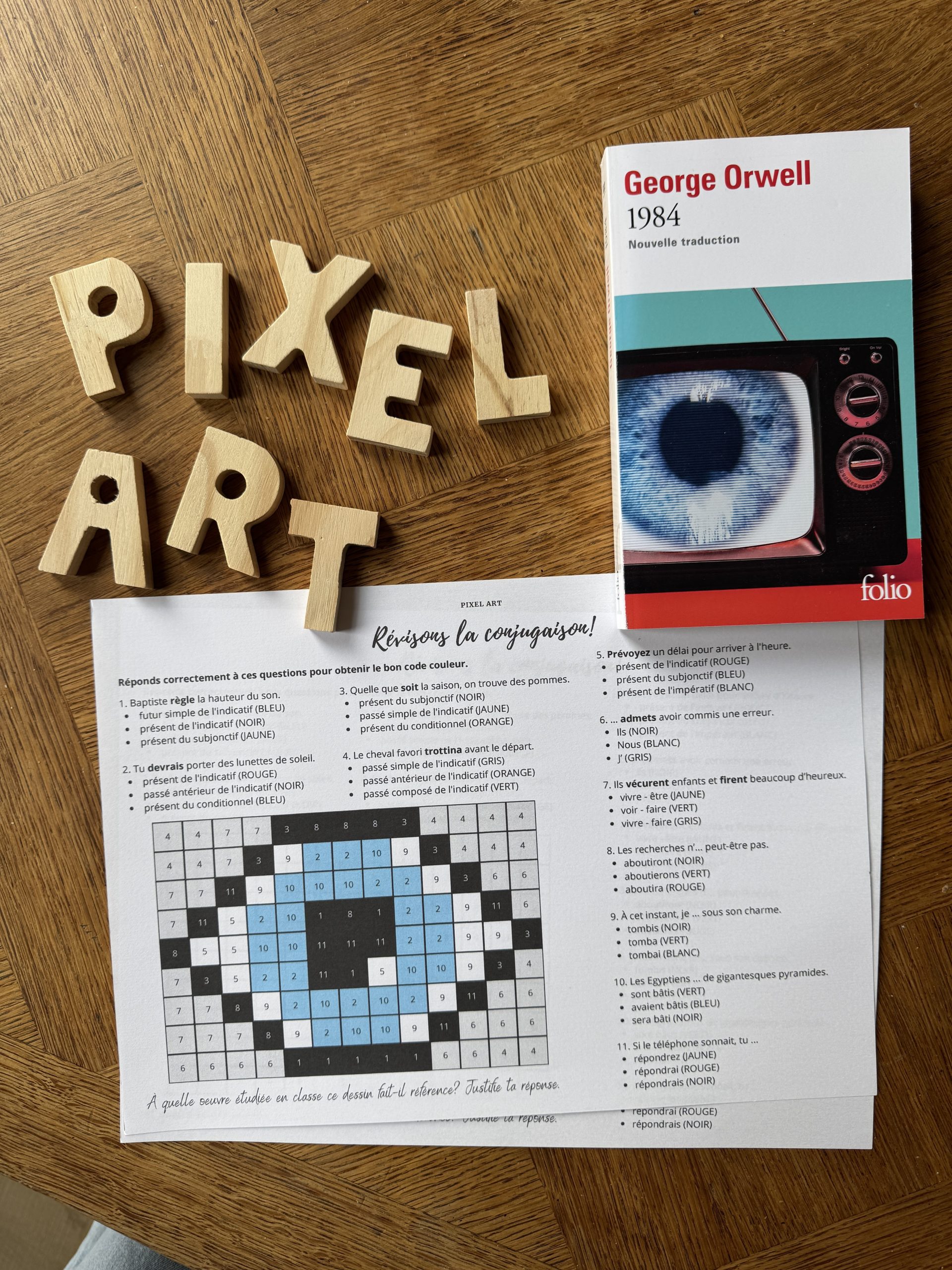 CIEL! UN NOUVEAU PIXEL! Révisons la conjugaison en 3e
